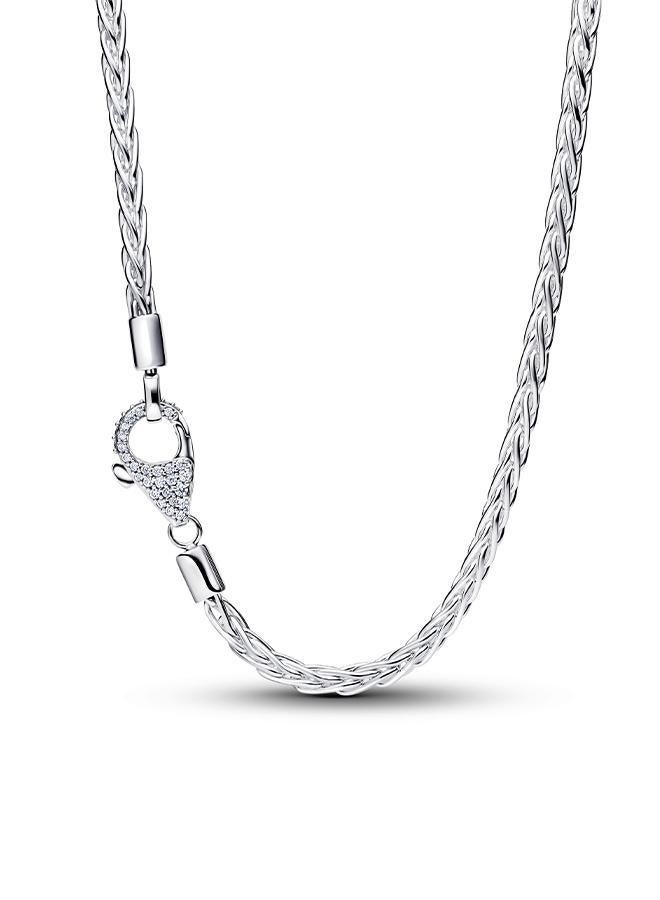 PANDORA Pavé Clasp Foxtail Chain Charm Necklace - Image 2